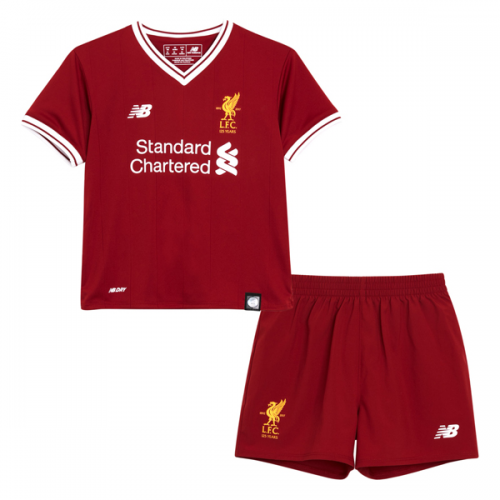 Kids Liverpool 2017-18 Home Soccer Shirt With Shorts